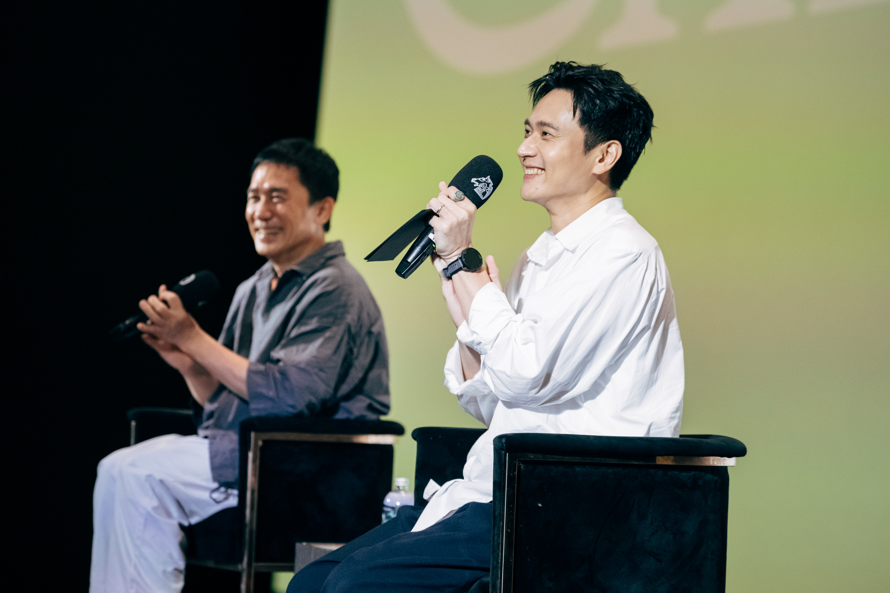 梁朝偉來台參加金馬奇幻影展大師課，與劉冠廷對談。（圖／金馬執委會提供）