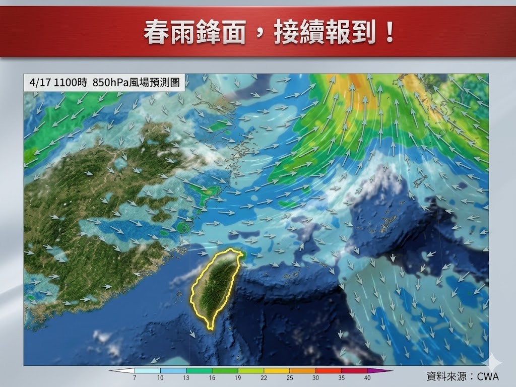 春雨鋒面將持續報到。（圖／翻攝自林老師氣象站臉書）