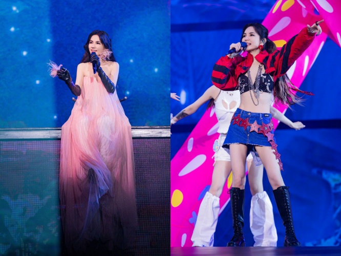 Ella日前在演唱會上吃魚丸的言論引發爭議。（圖／翻攝自Ella微博）