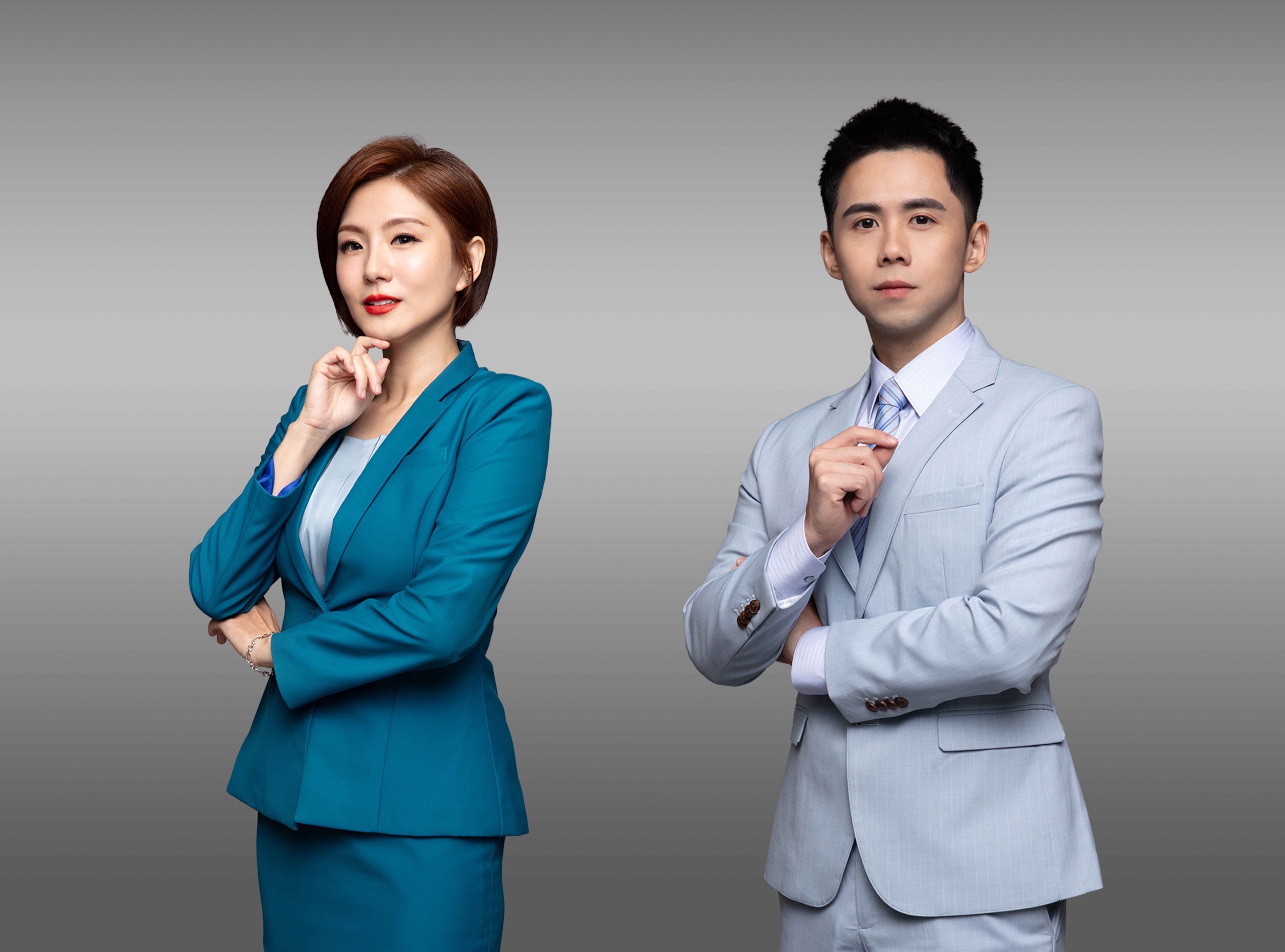 鏡新聞主播王鈺婷與黃聖凱，將擔任文大金牌主播賽初賽評審，為新聞界選拔潛力新秀。（圖／鏡新聞提供）