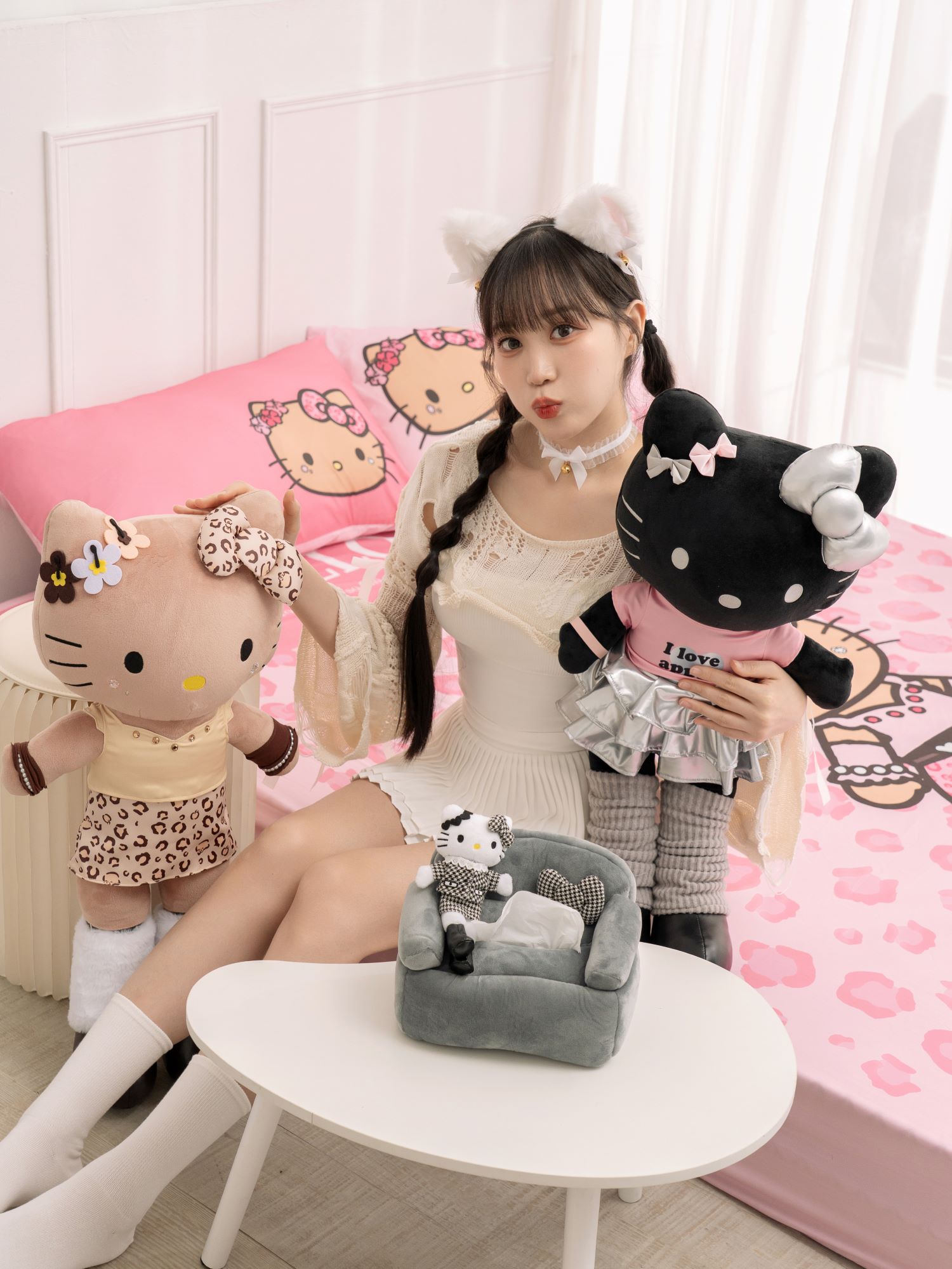 限量70cm絨毛玩偶，棕色豹紋款黑色甜心款。（圖／7-ELEVEN提供）