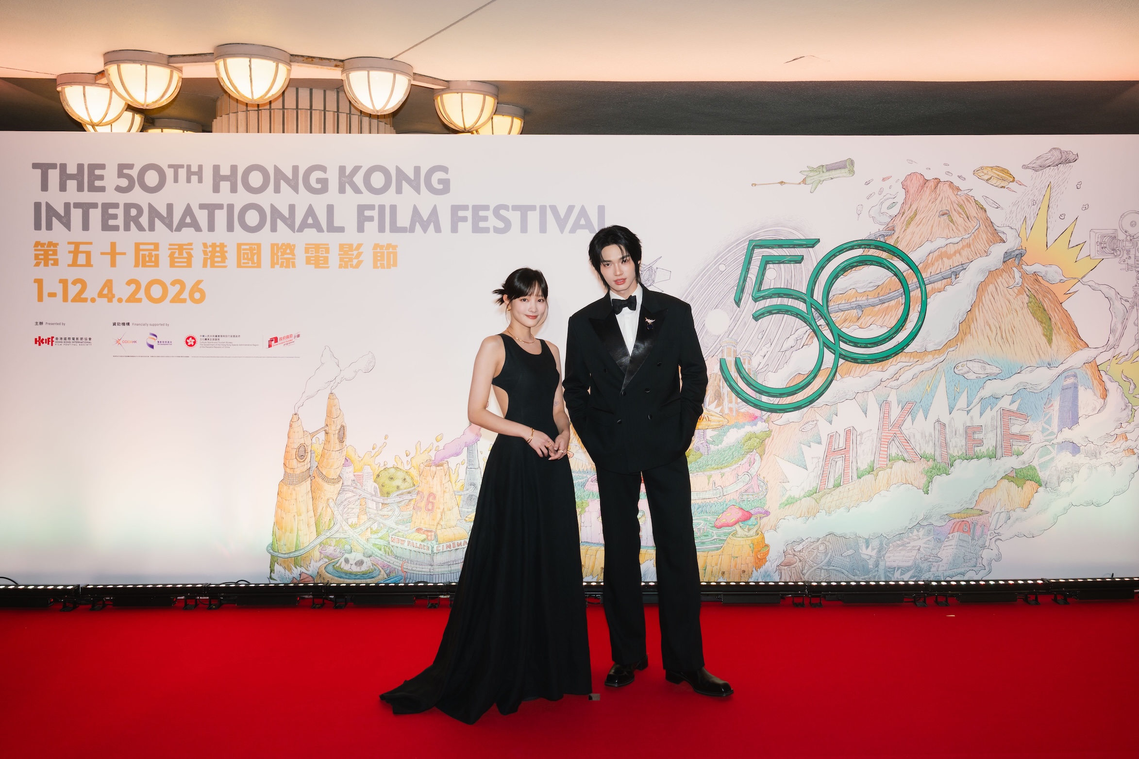 王淨及泰國華裔演員梅塔文擔任第五十屆香港國際電影節亞洲大使。（圖／香港國際電影節協會提供）