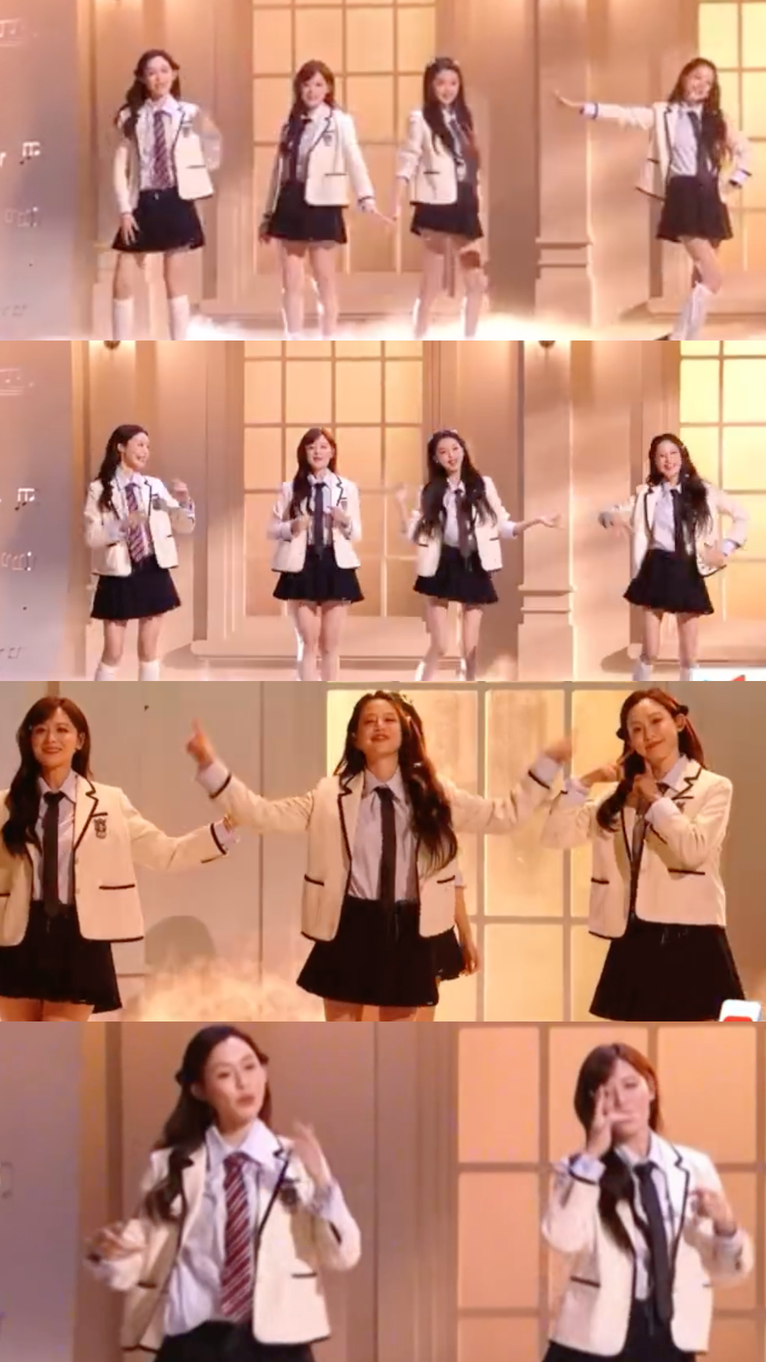 「親親團」范瑋琪、孫怡、葉一茜、江語晨各跳各的。（圖／翻攝微博）