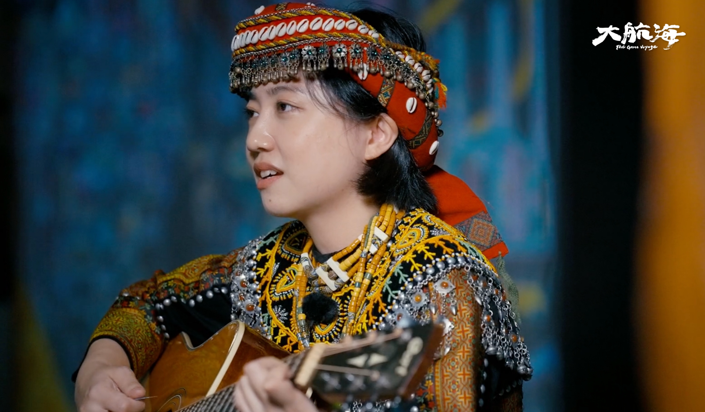 ŽŽ瑋琪穿上排灣族服飾，並分享在這趟交流之旅收穫滿滿能量。（圖／阿洛無限提供提供）