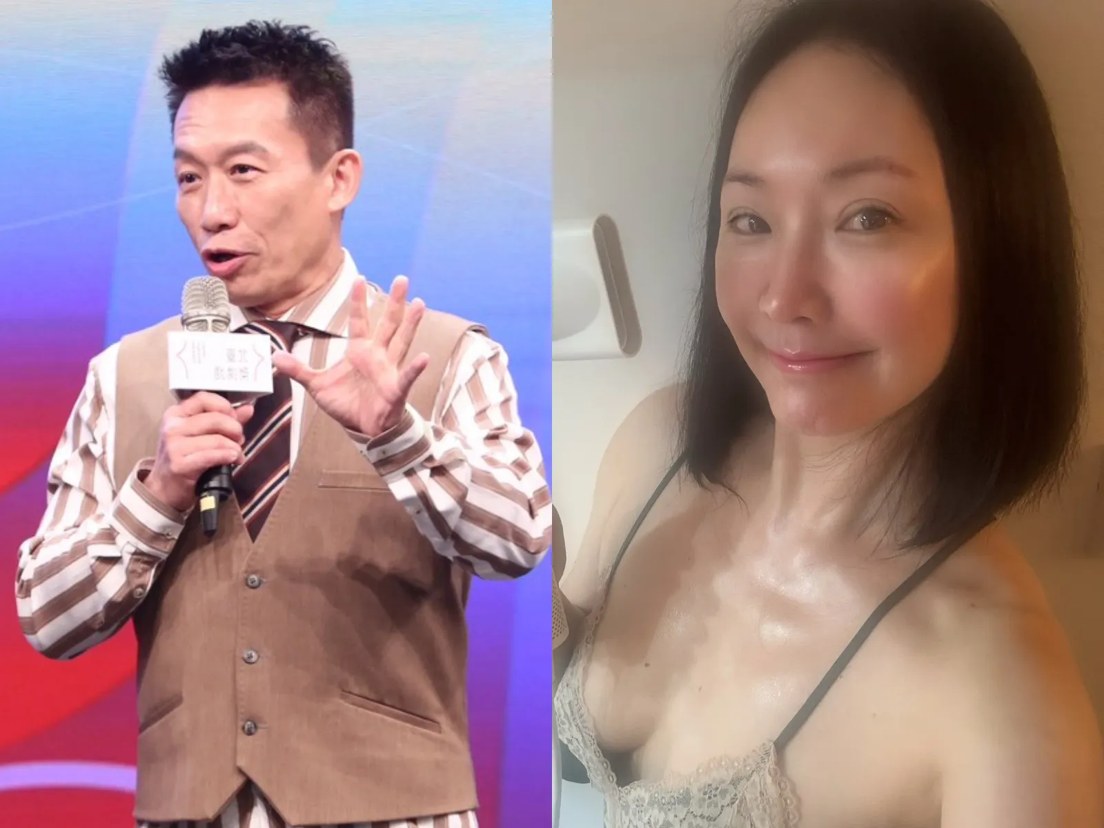 郭子乾（左圖）認為王俐人（右圖）願意展現身材很OK。（圖／娛樂中心攝、翻攝王俐人臉書）