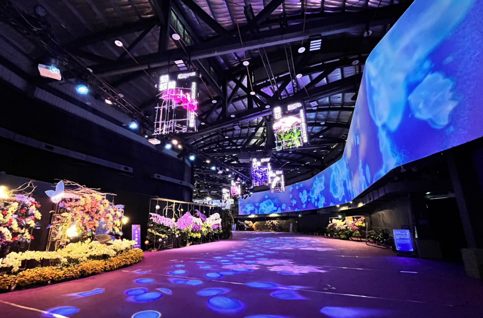 花卉科技展巨幕讓人印象深刻。（圖／臺南市政府提供）