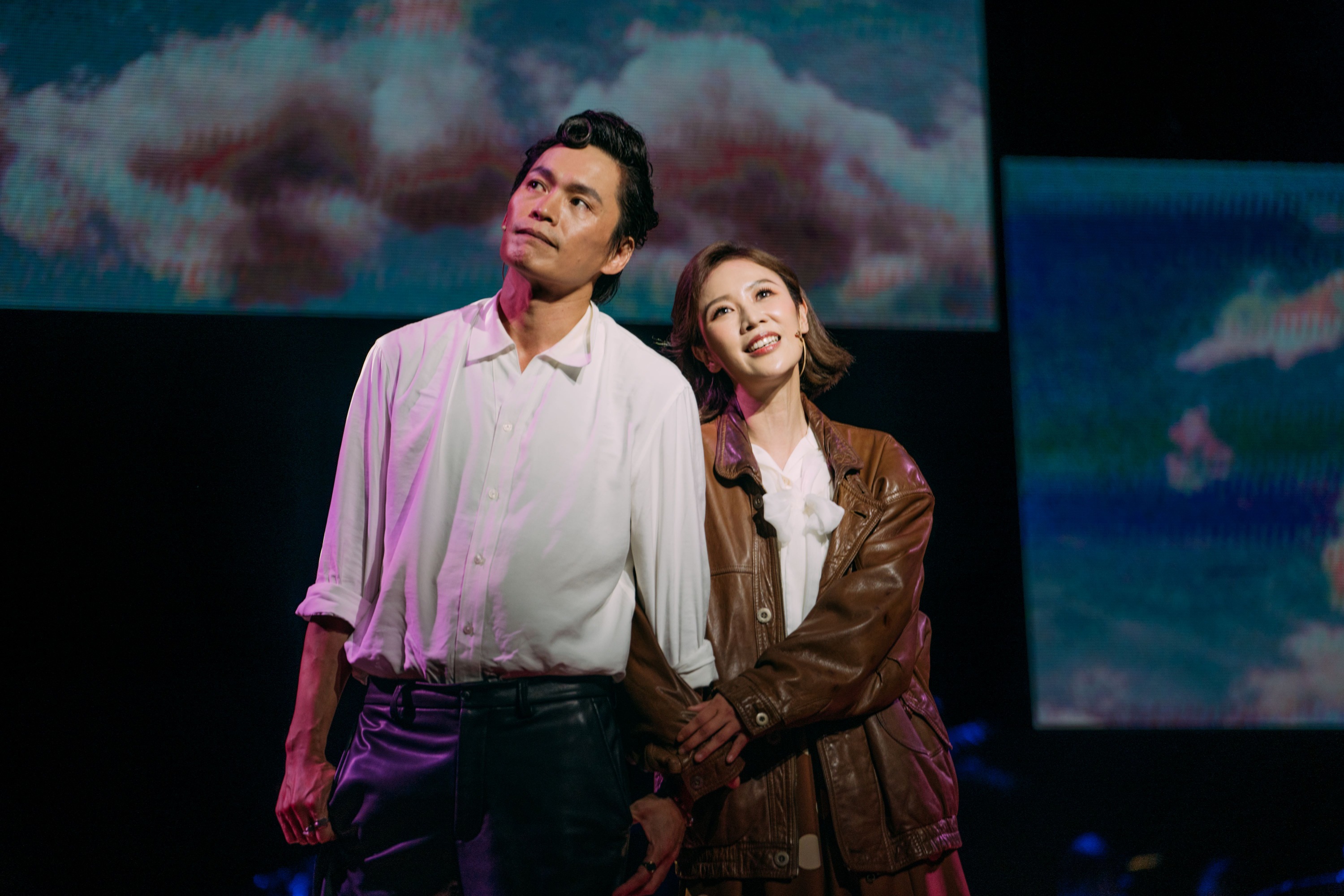 音樂劇《櫻子媽媽與她的三個男人》黃鐙輝、方宥心有精彩對手戲。（圖／瘋戲樂工作室提供）