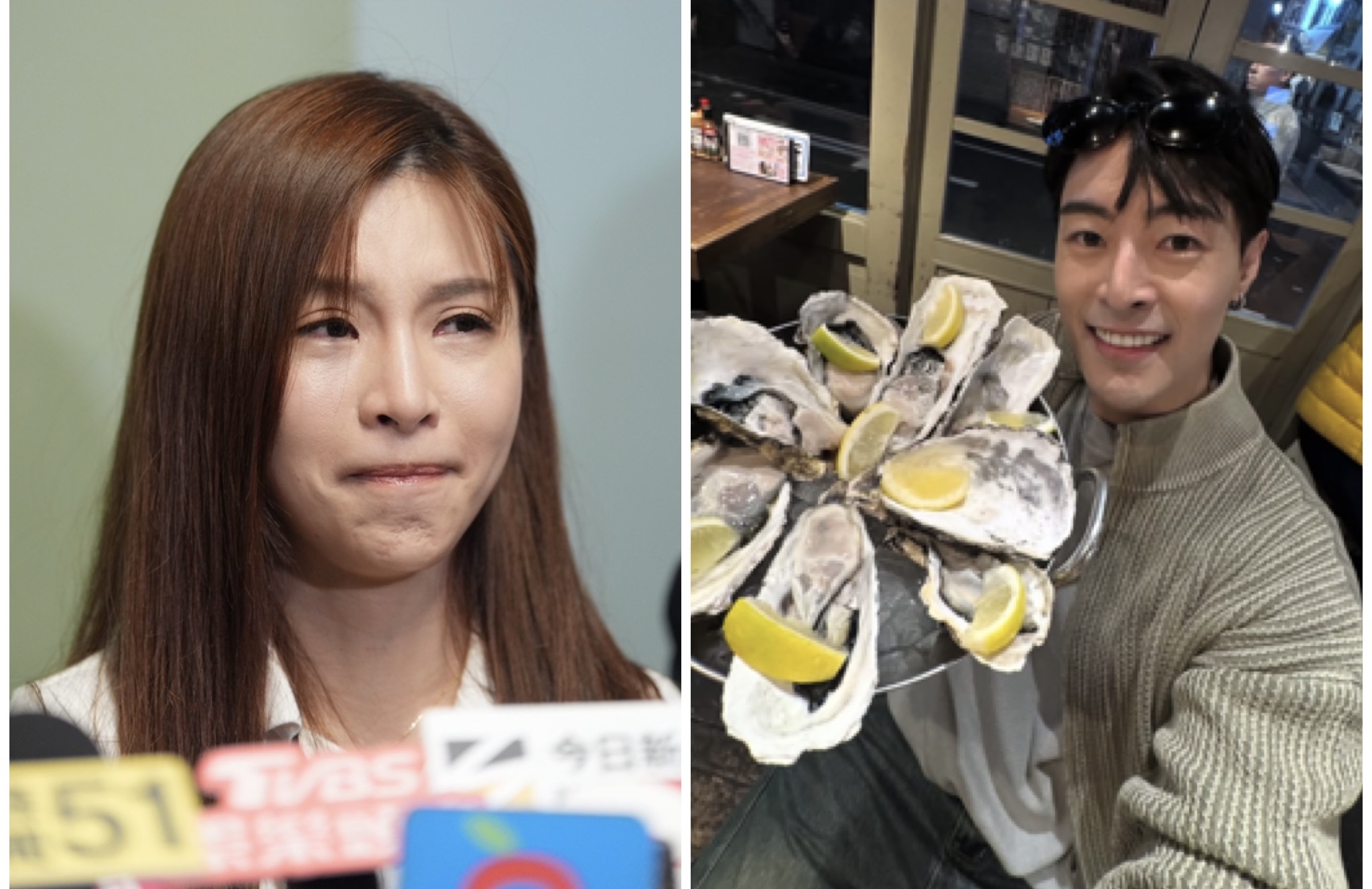 林倪安（左）開記者會指控前男友朱宇謀到處約砲、私生活混亂。（圖／記者陳明中攝、翻攝自IG）