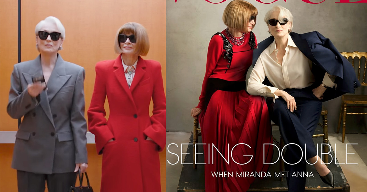 安娜溫圖攜梅姨登封。（圖／翻攝Vogue Instagram）