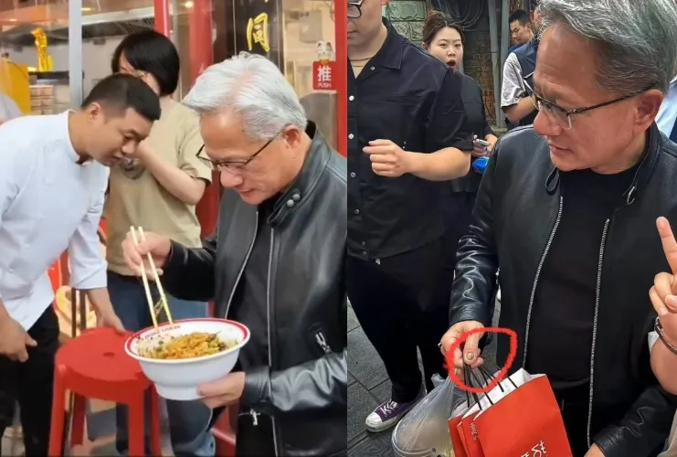 黃仁勳被網友質疑有灰指甲。(圖/翻攝自微博)