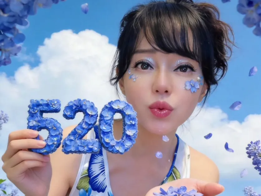狄鶯應該是用AI合成自己照片慶祝520。(圖/翻攝狄鶯臉書)