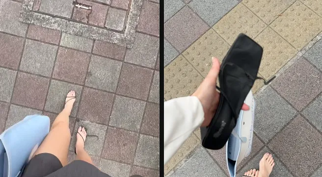 派翠克路遇路人鞋子斷掉主動問「要幫你買鞋嗎」。（圖／翻攝Threads）