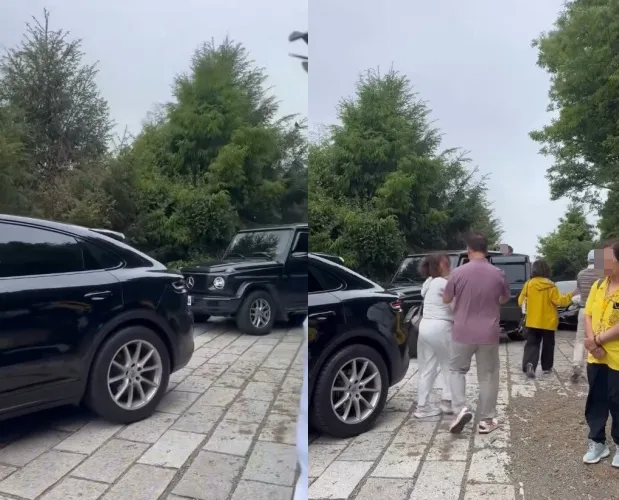玉山國家公園被爆料有4台私家豪車,進入管制區拍照打卡。(圖/翻攝自Threads)