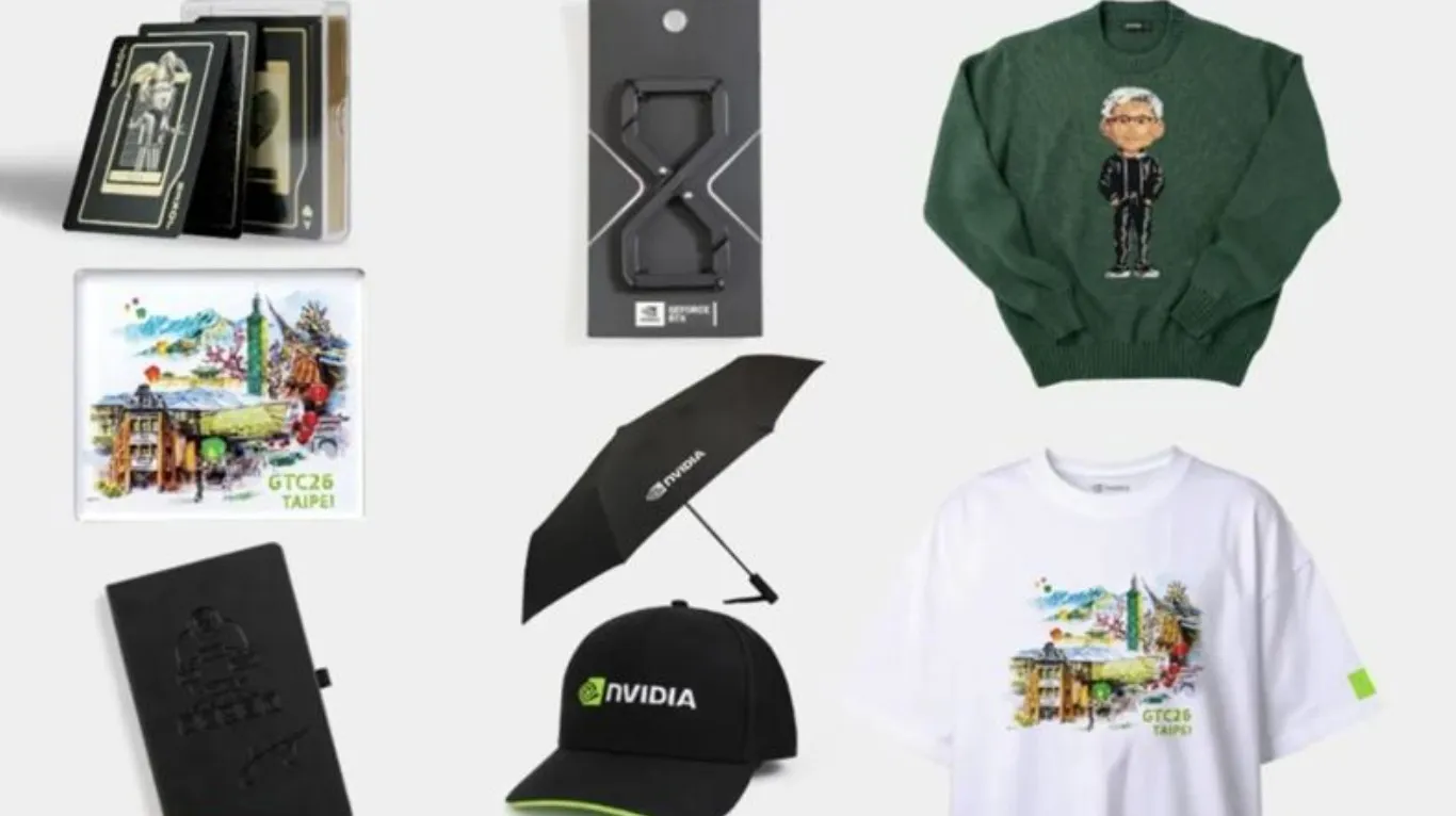 COMPUTEX 2026登場，輝達快閃店同步開張，輝達Gear Store周邊商品一覽。（圖／翻攝自NVIDIA官網）