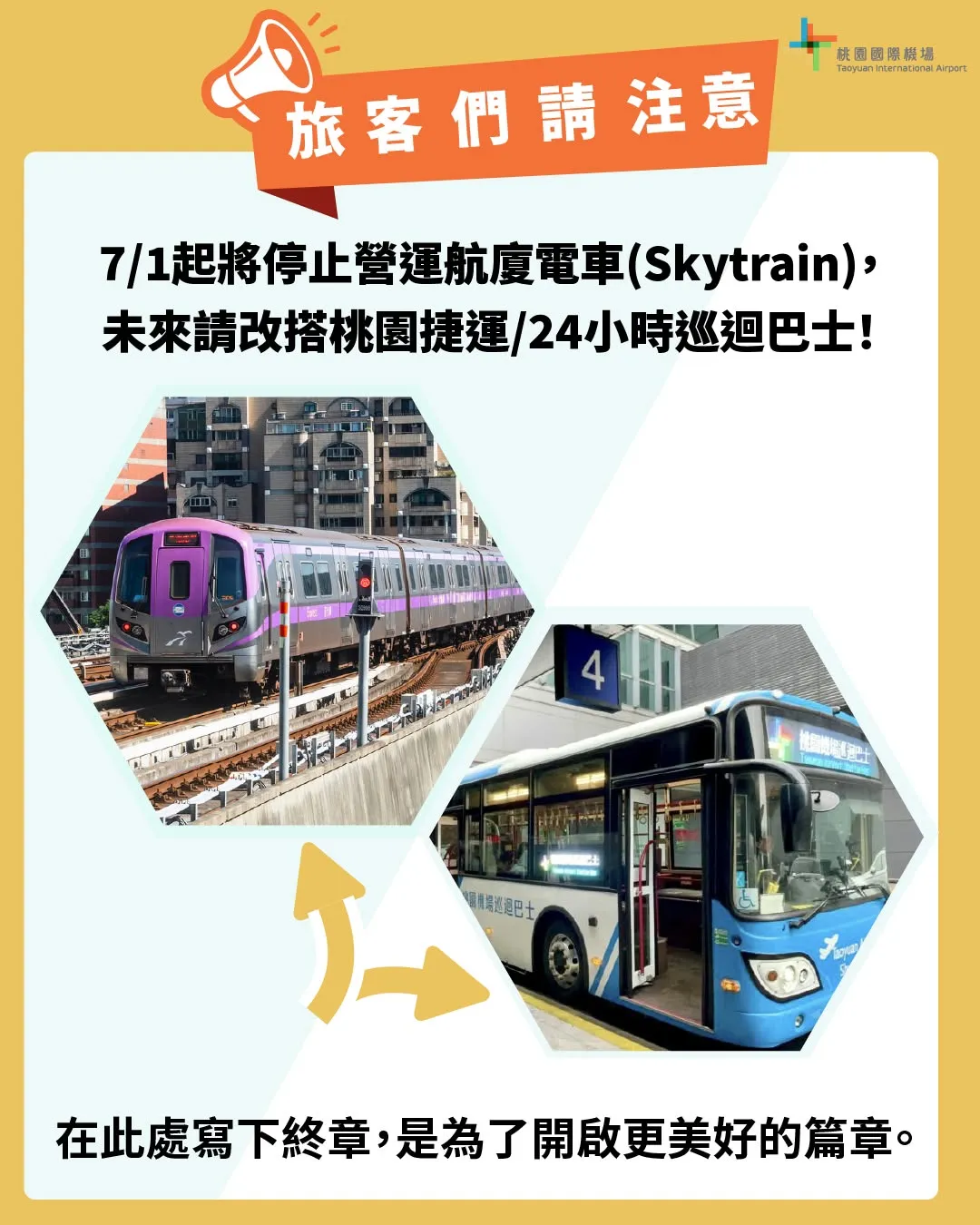 桃園機場公告。（圖／翻攝自桃園國際機場 Taoyuan International Airport臉書）