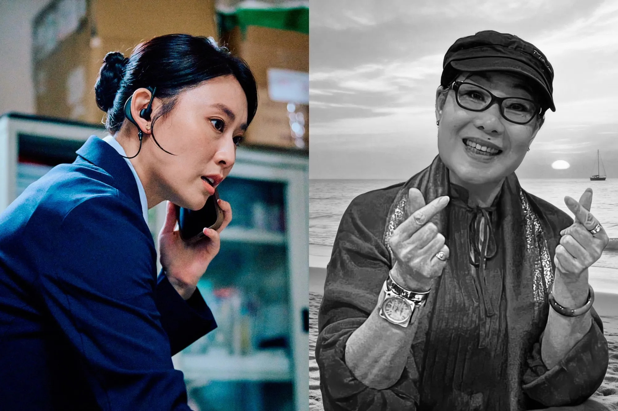 何以奇(左圖)近期剛失去母親鄭琇月(右圖)。(圖/公視台語台提供、翻攝楊貴媚臉書)