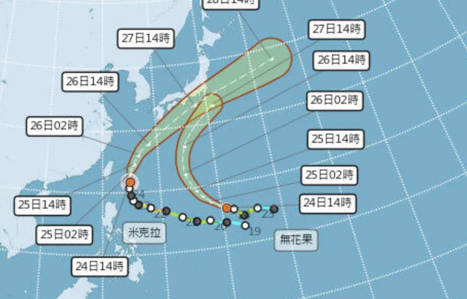 颱風路徑。（圖／氣象署官網）