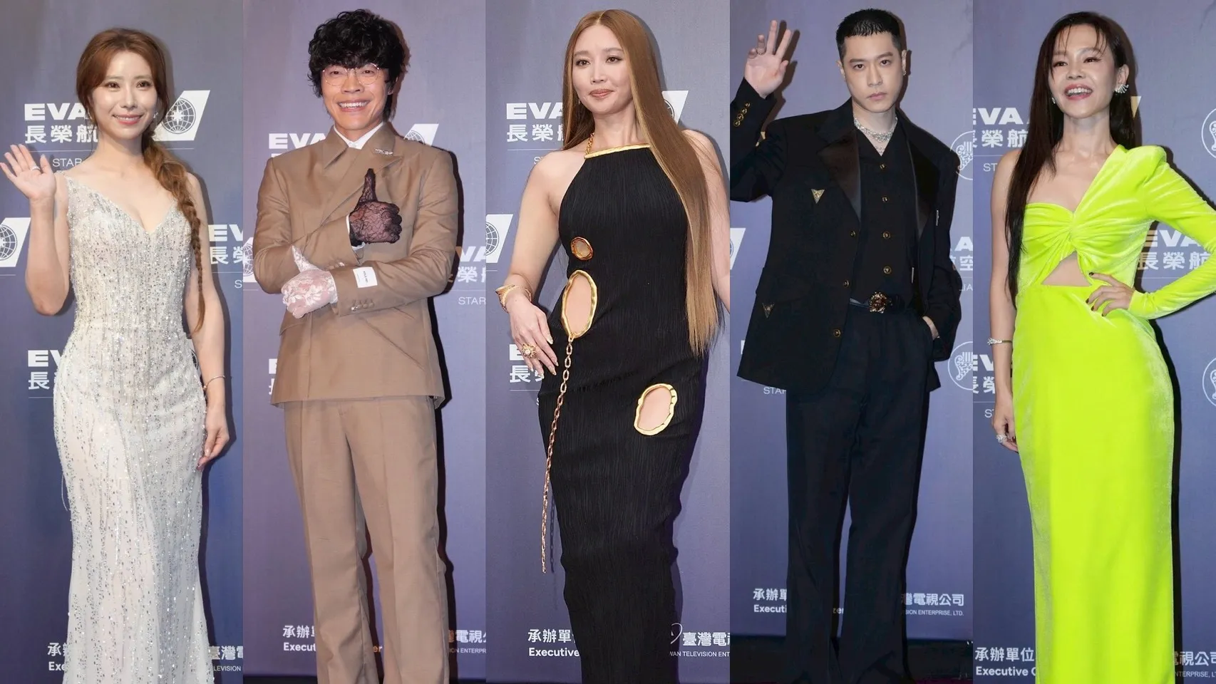 陳怡婷（左圖起）、盧廣仲、A-Lin、周湯豪、彭佳慧。（圖／記者陳明中攝）
