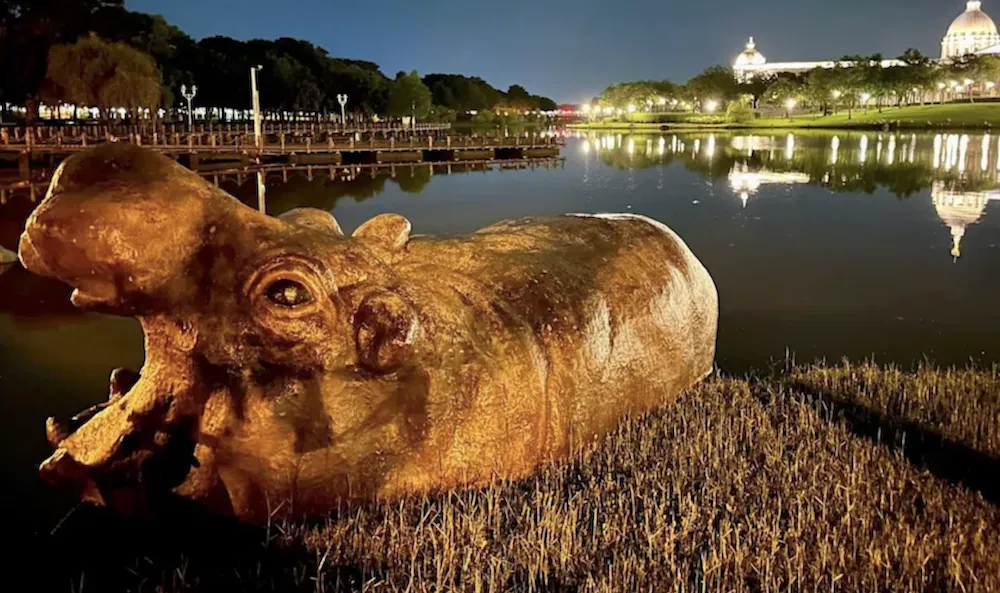 奇美博物館河馬。（圖／翻攝Facebook）