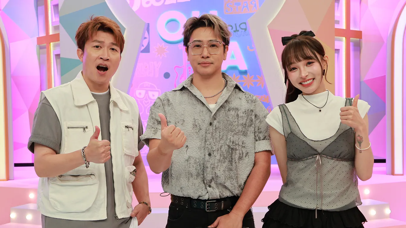 歐漢聲（中）、張立東、林襄共同主持全新綜藝節目《歐耶一級棒》。（圖／中天提供）