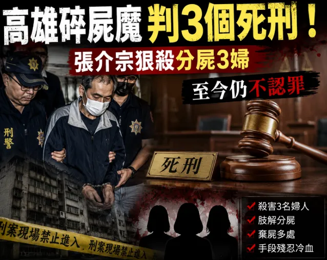 高雄碎屍魔判3個死刑！張介宗狠殺分屍3婦。（圖／AI生成示意圖）