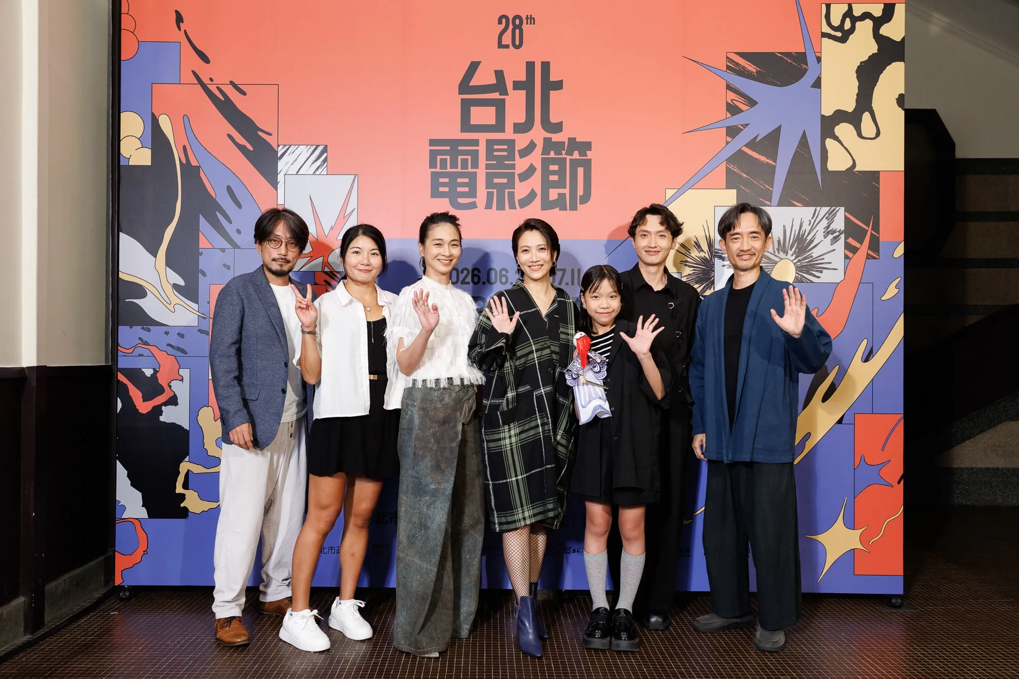 《鯽魚》北影記者會,導演張哲龍(左起)、製作人林佳儒、演員陳雪甄、徐麗雯、斯拉、蕭東意、安原良。(圖/台北電影節提供)