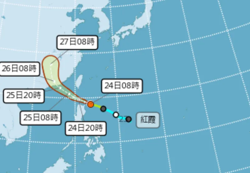 紅霞路徑。(圖/氣象署官網)