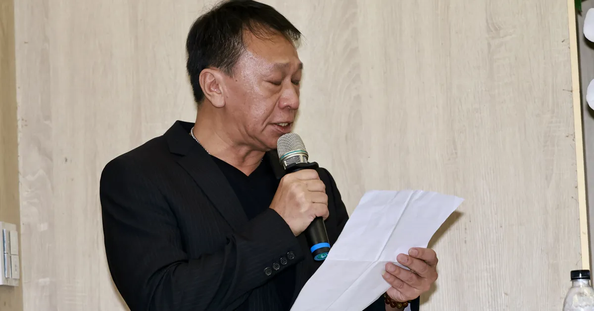 傅子純告別式，游安順擔任引言人。（圖／民視提供）