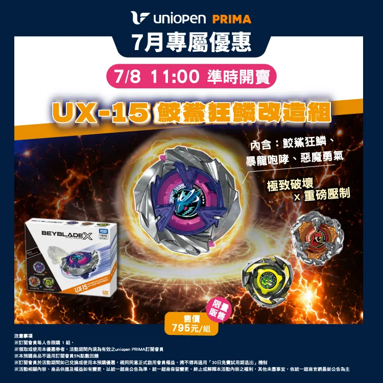 UX-15鮫鯊狂鱗改造組。(圖/7-ELEVEN提供)