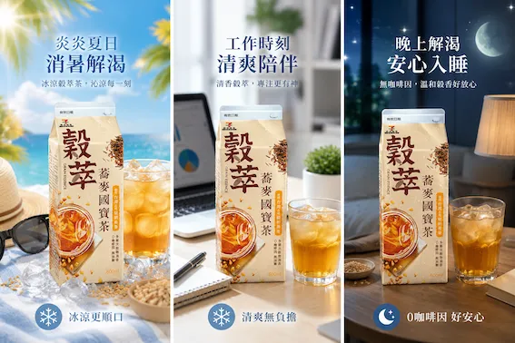 0咖啡因、無加糖,炎夏補充水分、下午茶放鬆,或晚間睡前飲用,都能安心享受無負擔。
