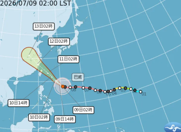 明晚起全台風雨升級。(圖/氣象署提供)