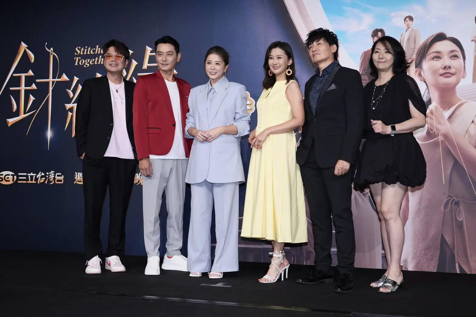 陳珮騏、李燕、陳冠霖、張靜懿、霍正奇、李易出席新戲《針線緣》首映會。(圖/記者許方正攝)