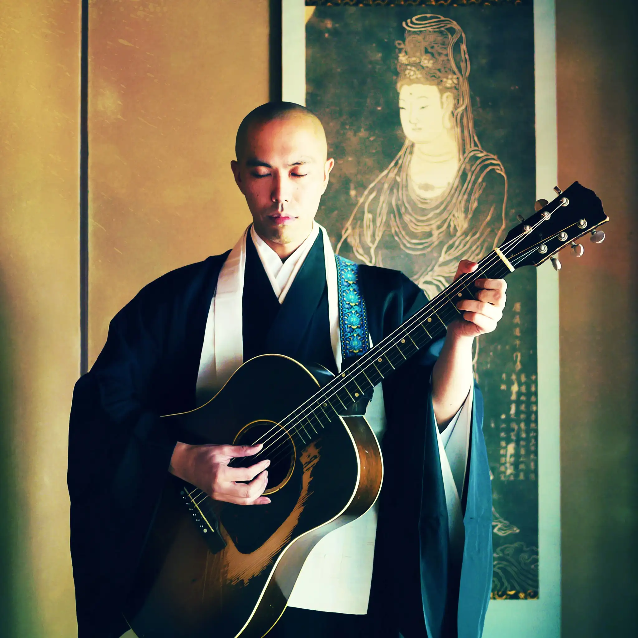 日本僧侶音樂家藥師寺寬邦首度登上傳藝金曲獎舞台。（圖／三立提供）