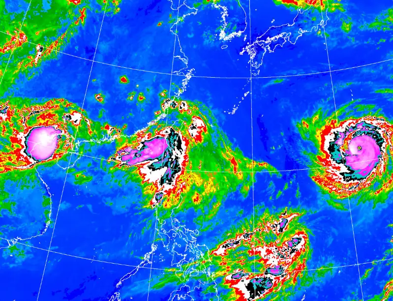 南台灣持續劇烈降雨。(圖/翻攝自中央氣象署)