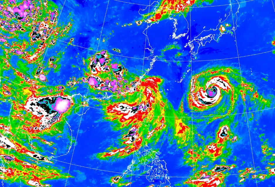 全台各地持續下雨。(圖/中央氣象署)