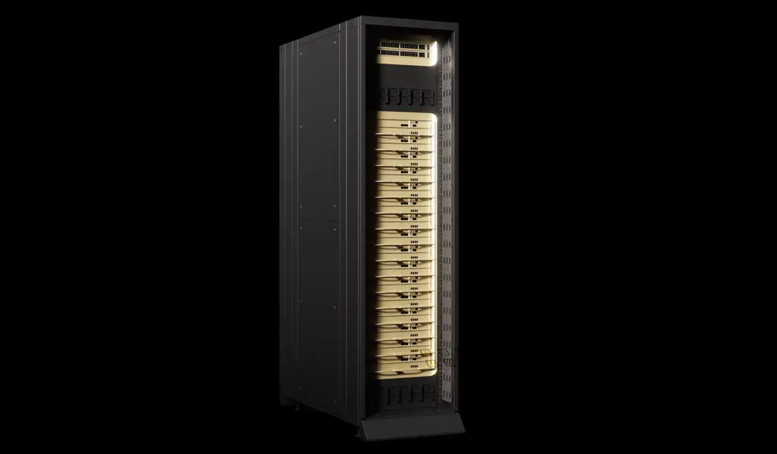 輝達(NVIDIA)宣佈,主打低延遲的 Groq 3 LPX 機櫃全面進入量產階段(圖/NVIDIA官網)