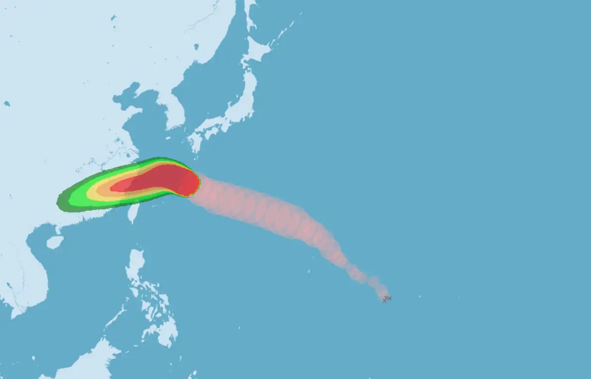 沙德爾颱風逼近。(圖/中央氣象署)
