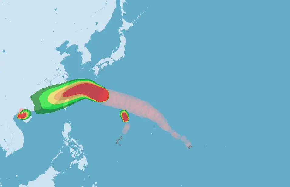 沙德爾颱風最快明天上半天發布海警。(圖/中央氣象署)
