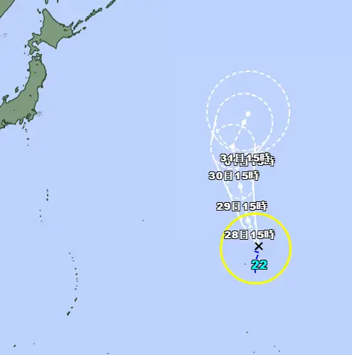 艾陶颱風生成。（圖／翻攝自日本氣象廳）