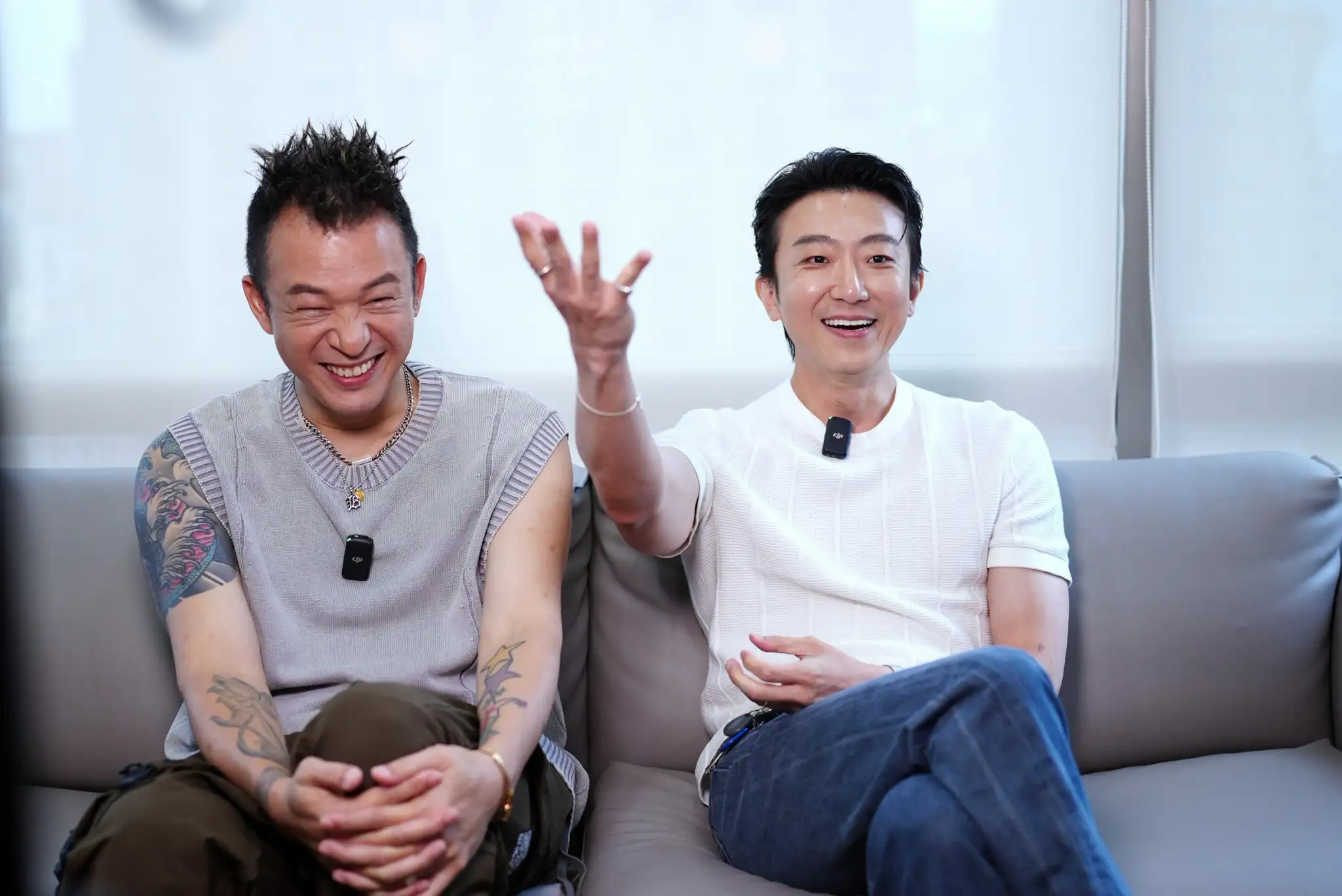 懷秋（右）、阿BEN在《網紅老爸》中有許多爆笑演出。（圖／記者陳明中攝）