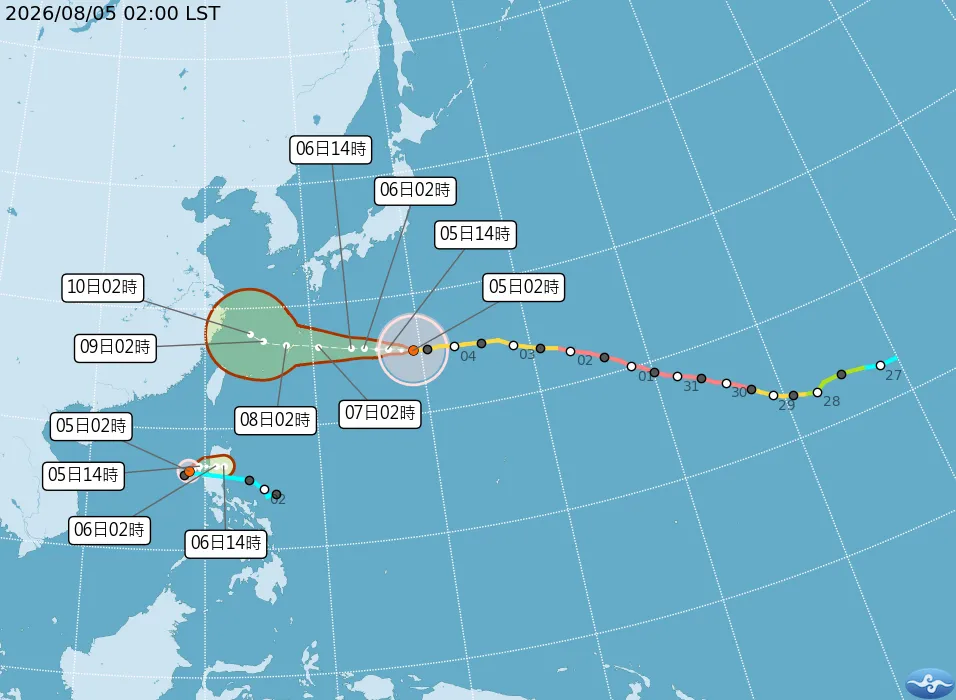 太平洋地區有2個颱風。(圖/中央氣象署)