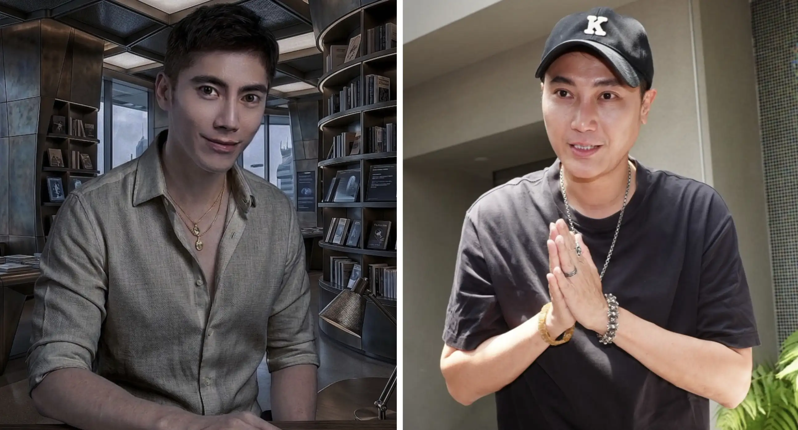 王凱(左)和生前摯友Jeff長得相像,在靈堂時還因此讓王媽媽哭了。(圖/記者陳明中攝、翻攝自臉書)