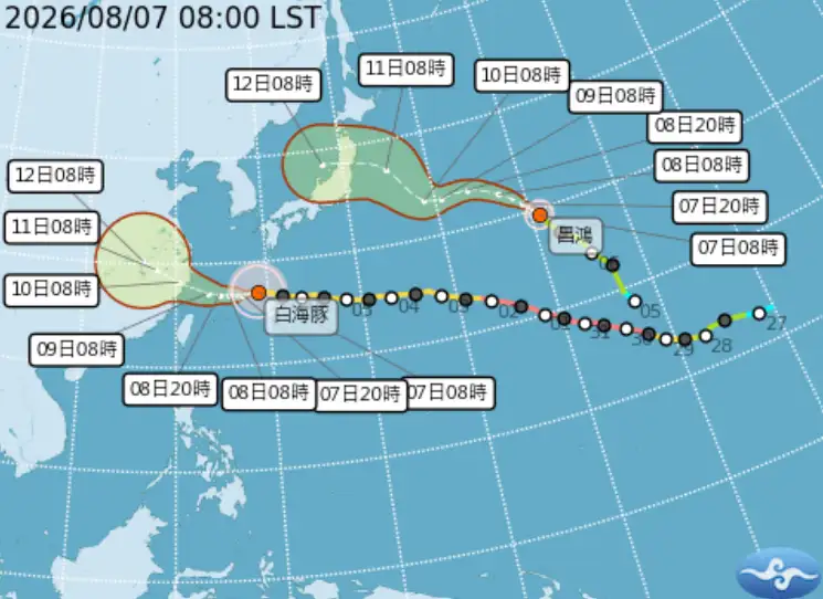 白海豚颱風最快今發海警。(圖/氣象署)