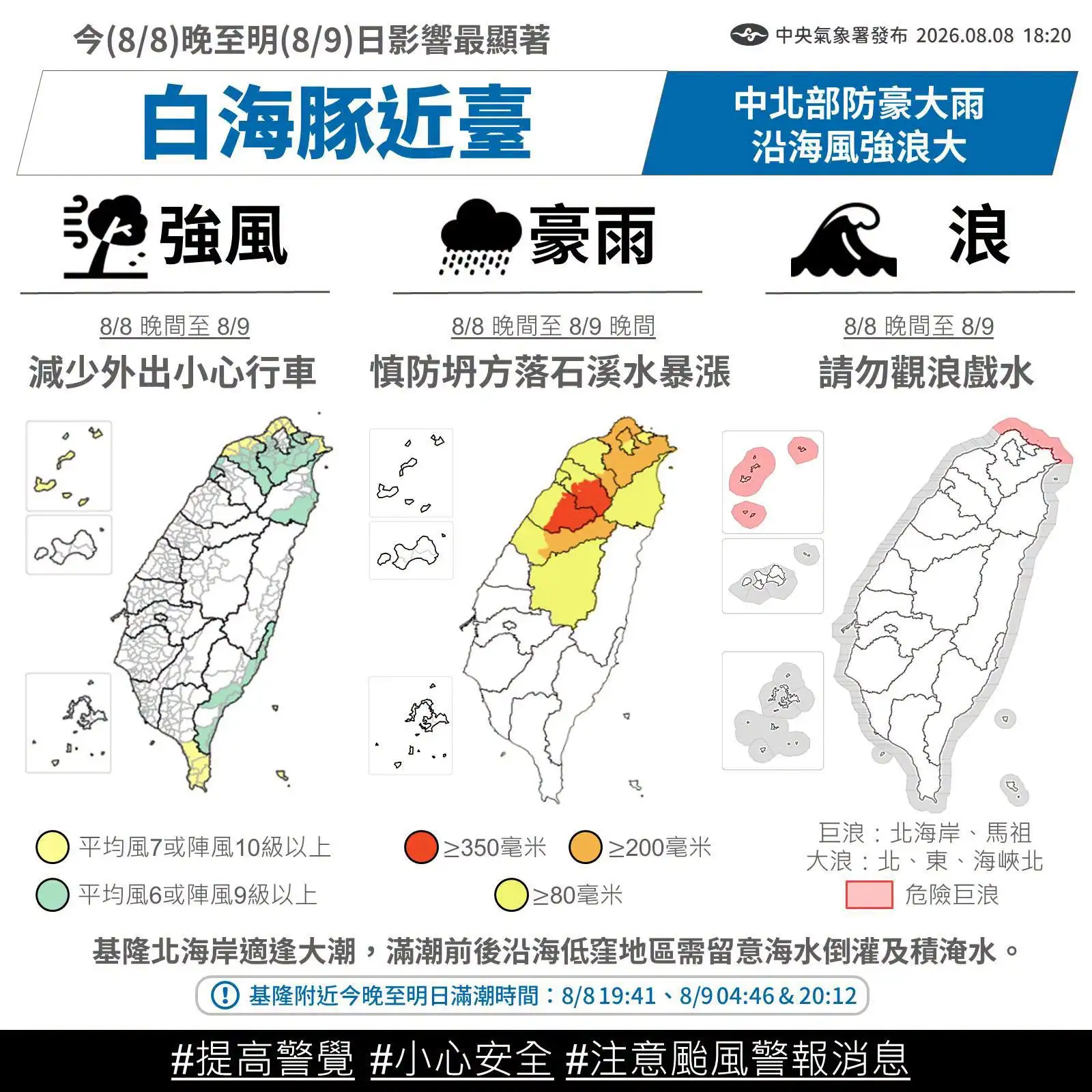 颱風影響台灣。(圖/氣象署官)