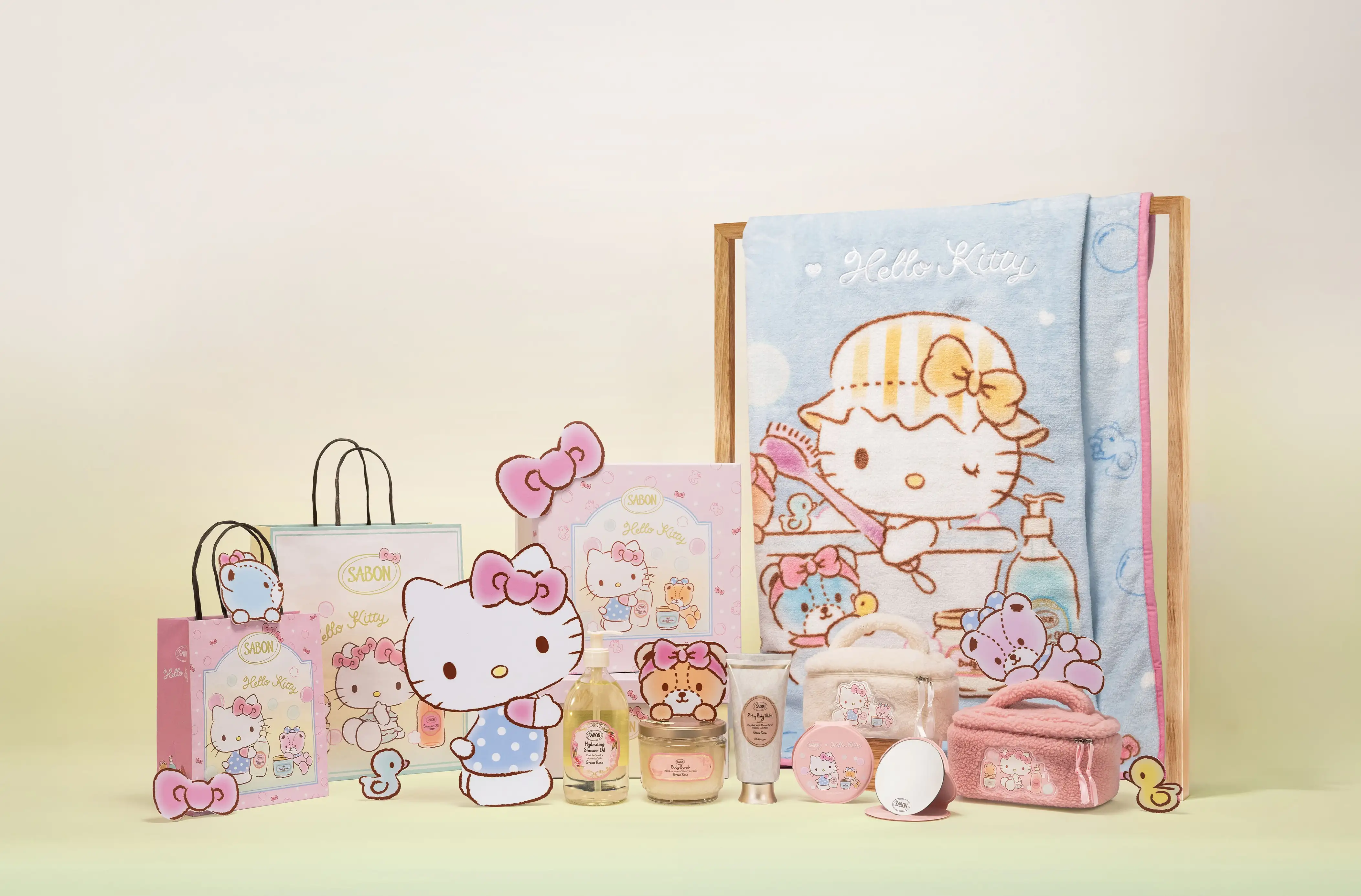 SABON × Hello Kitty 2026週年慶明星商品。(圖/SABON提供)