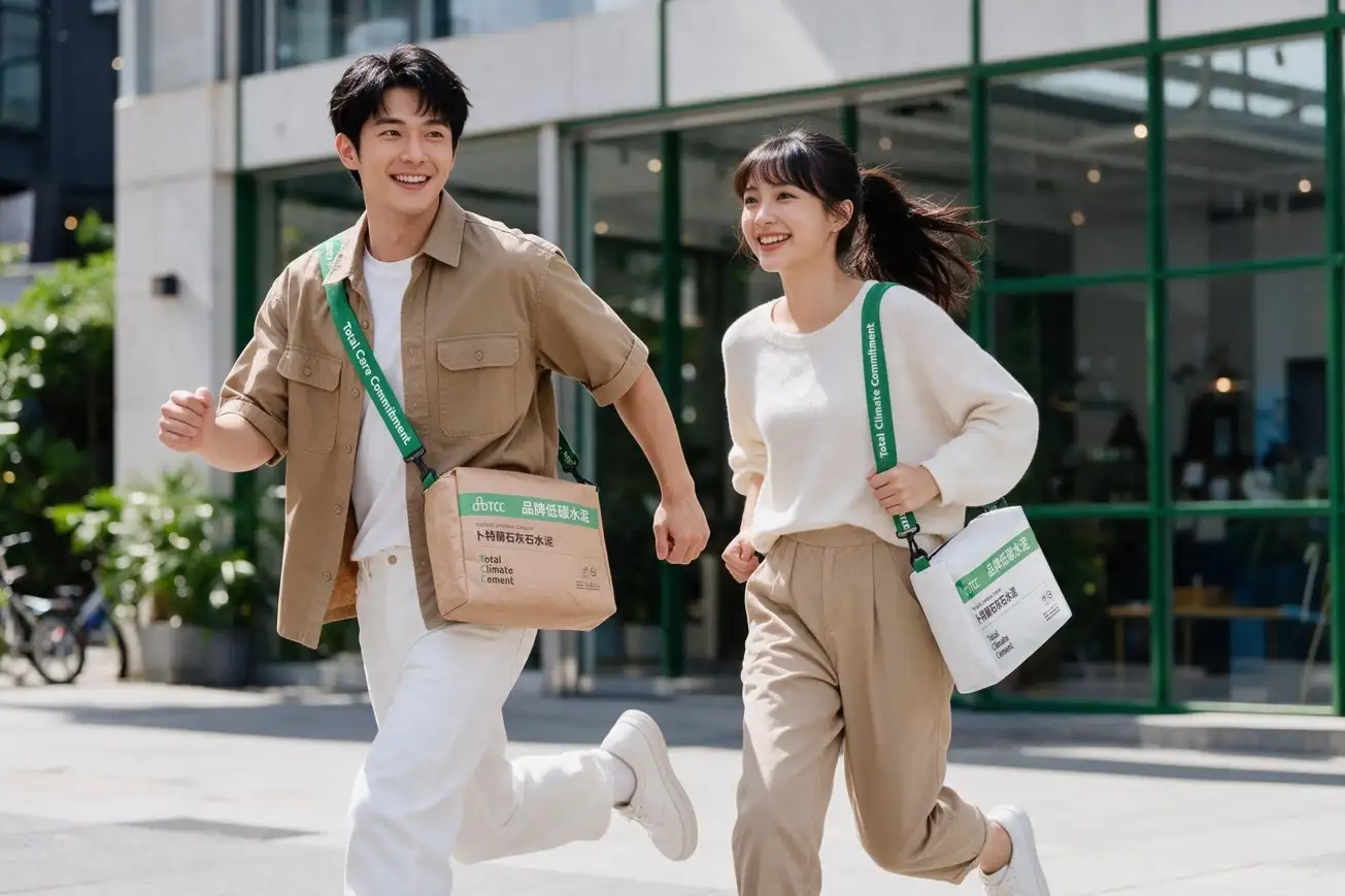 台泥股東臨時會紀念品以低碳卜特蘭石灰石水泥袋為設計靈感,推出咖啡色與白。(圖/業者提供)