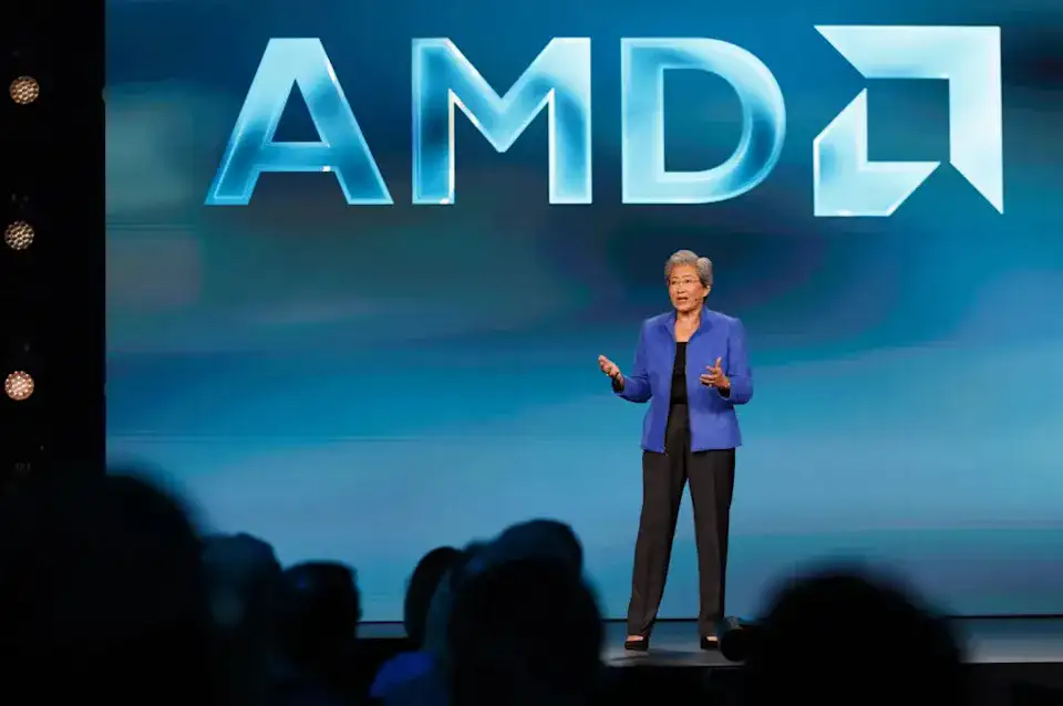AMD狂飆10%市值首破1兆美元!今年飆逾180%。(圖/達志影像)