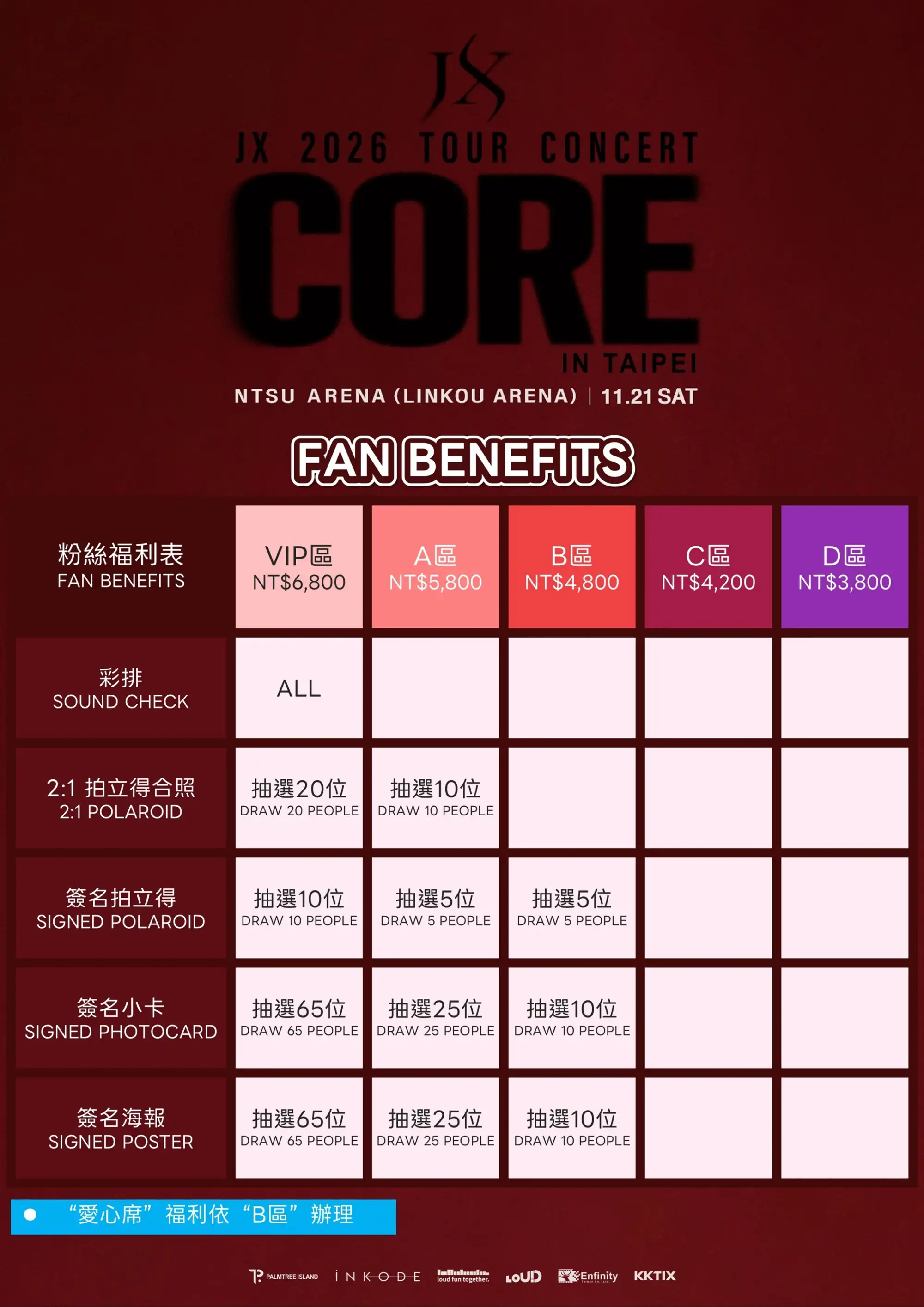 「JX 2026 TOUR CONCERT in TAIPEI」福利。(圖/LOUD、無限娛樂提供)