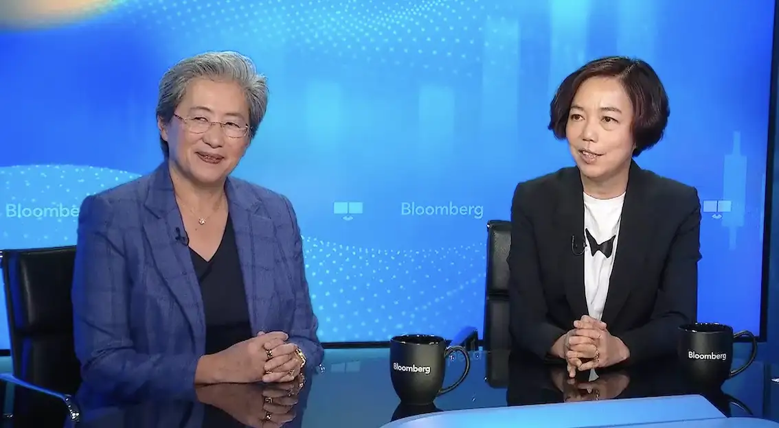 World Labs 2024 年成立時估值僅約 10 億美元,如今被 AMD 以 82 億美元收購,不到兩年估值翻了超過 8 倍。圖/Bloomberg Tech YouTube