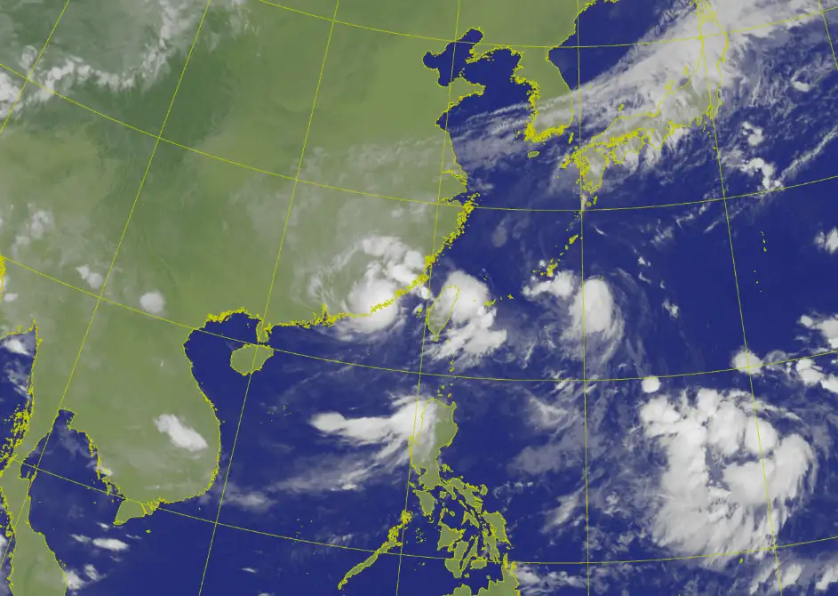 颱風外圍環流影響,各地有陣雨或雷雨。(圖/中央氣象署)